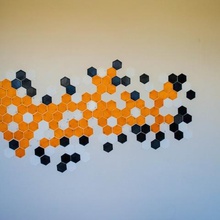 hexagon tile art wall stick simplistic simple orange mind idea filament diamond age amber 3d print model - Mito3D