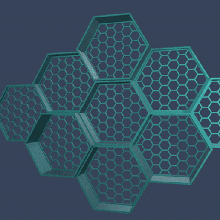 Hexagon Mauer Regal 3d print model - Mito3D