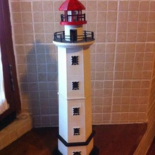hexagonal base lighthouse model architecture decoration lighting buildings structures 3d print model - Mito3D
