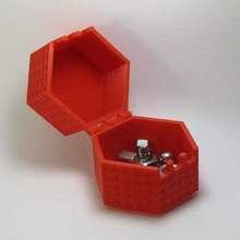 hexagonal box gadget container storage design hinge store 3d print model - Mito3D