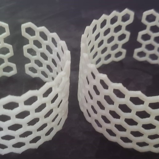hexagonal bracelet honeycomb pattern jewelry hexagon hexagons jewellery 3D print model - Mito3D