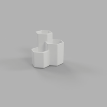 esagonale spazzola titolare supporto make up trucco rendere vanità arte pulito 3d print model - Mito3D