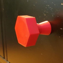 hexagonal botão a casa o gaveta 3d print model - Mito3D