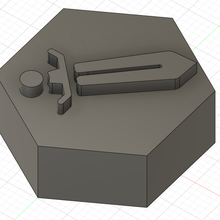 hexagonal checkers sword cannon bow 3d print model - Mito3D