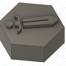 esagonale dama spada cannone arco 3d print model - Mito3D