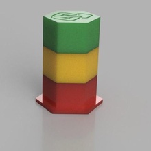 hexagonal do recipiente a casa pil caixa 3d print model - Mito3D