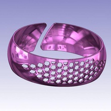 hexagonal curved bracelet jewelry 3d print model - Mito3D