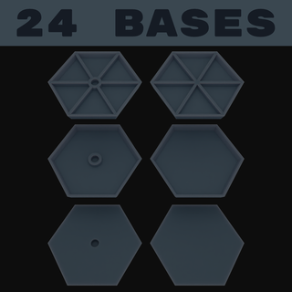 hexagonal personalizadas bases jogos d base rpg miniatura mini tampo mesa jogo guerra battletech batalha tecnologia hex hexágono 3d print model - Mito3D