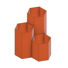 hexagonal escritorio organizador maceta caja lapices bolígrafo fieltros almacenamiento oficina minimalista 3d print model - Mito3D