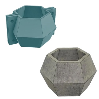 hexagonal facetado maceta molde hogar casa ollas cemento poligonal resina creativo paquete 3d print model - Mito3D