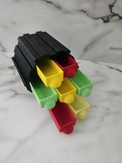 hexagonal modular draw set to come hex storage draws 3d print model - Mito3D