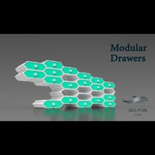 hexagonal modular cajones 3d impresión almacenamiento envase taller oficina entrelazado pequeña partes organización decoración escritorio contemporáneo ciencia ficción vestidor casa 3d print model - Mito3D