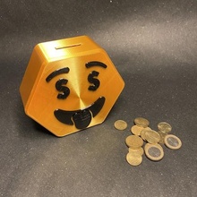 hexagonal money box moneybox gold archimede 3d print model - Mito3D