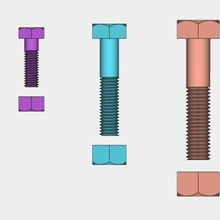 hexagonal nut bolt - metric 3d print model - Mito3D