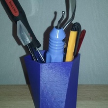 hexagonal pencil pot home potty deco 3d print model - Mito3D