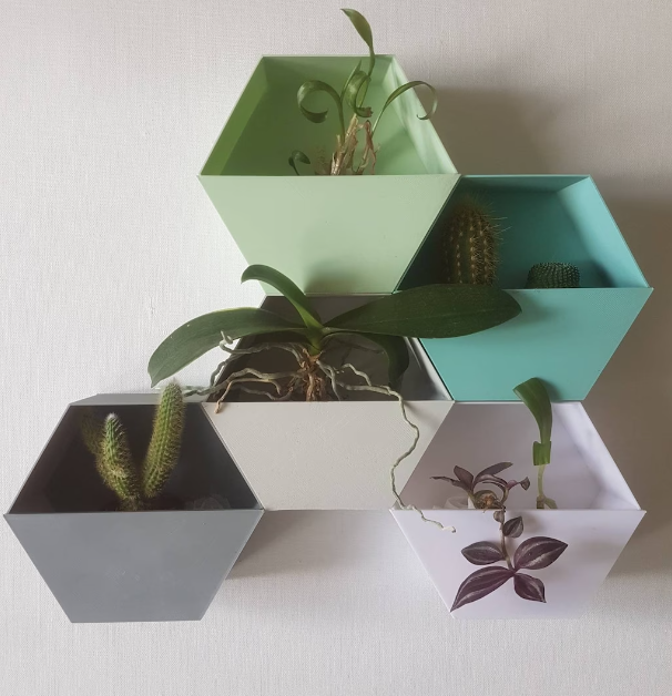 hexagonal pot macetademinecraft minecraft hen flowerpot maicraft geometric 3D print model - Mito3D