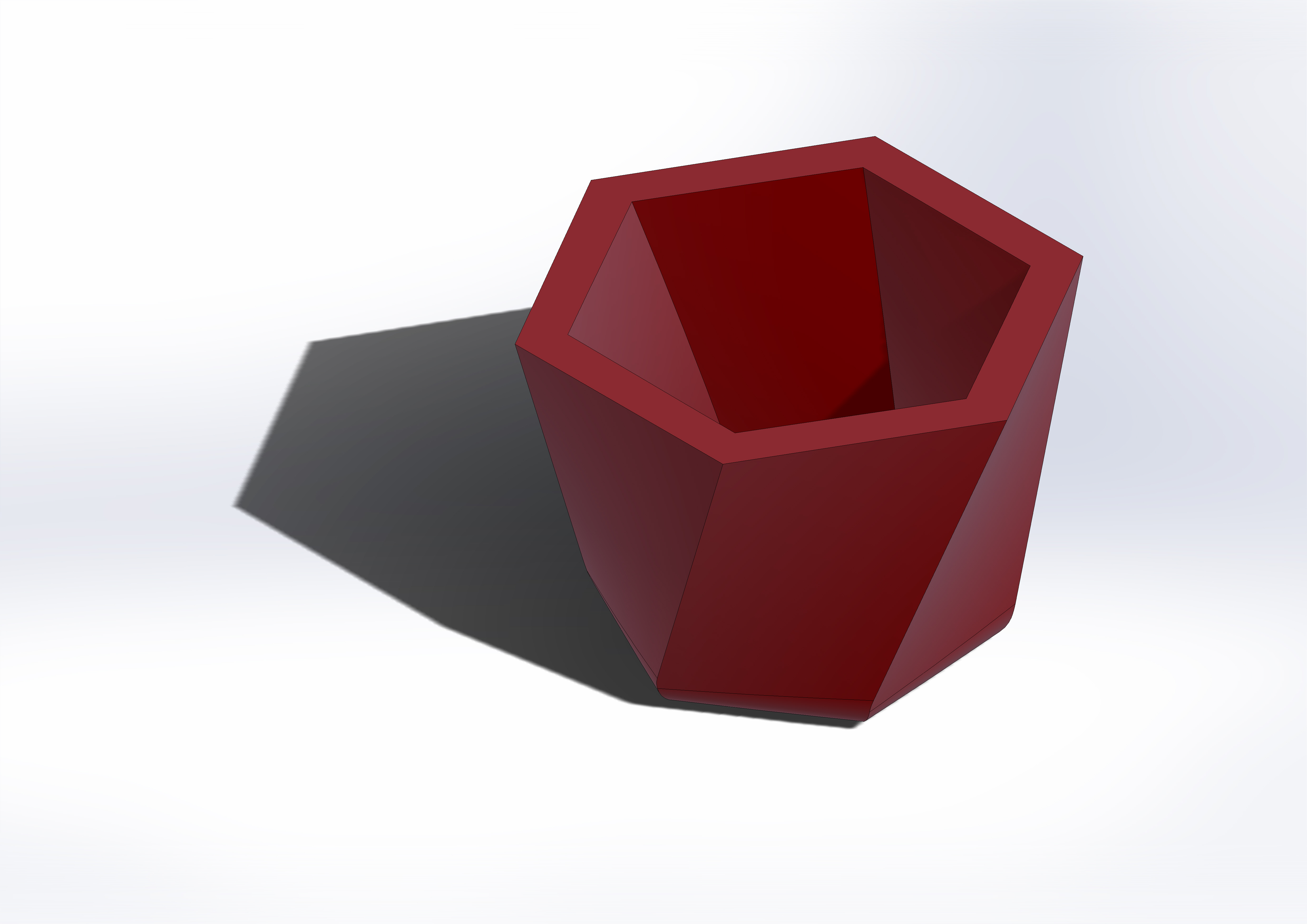 sechseckig Topf geometrisch 3D print model - Mito3D