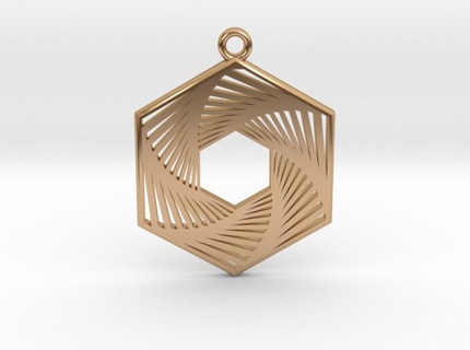hexagonal recursion pendant Jewelry pendant pendant hexagon recursive fractal hexagonal  3d print model - Mito3D