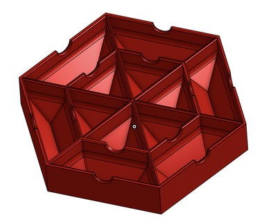 hexagonal recurso bandeja jogos hex borda 3d print model - Mito3D