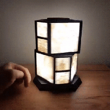 hexagonal tournant lithophane lampe Lampe nuit LED 3d print model - Mito3D