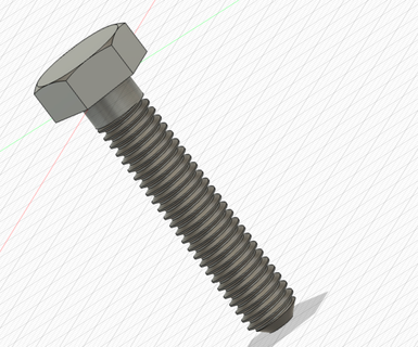 hexagonal screw m6 lg 15mm screw screw hexagonal m6  3d print model - Mito3D