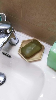 sechseckig Seife Gericht Badezimmer Dusche Vater reinigen wc Dekoration 3d print model - Mito3D
