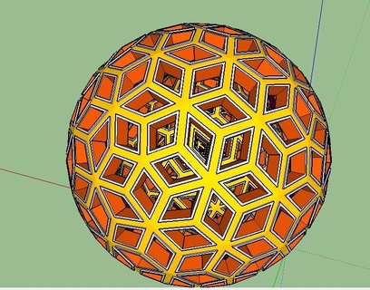 hexagonal sphère art sculpture 3d print model - Mito3D