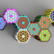 hexagonal stacking boxes drawers hexagon customizable pla honeycomb stackable 3d print model - Mito3D