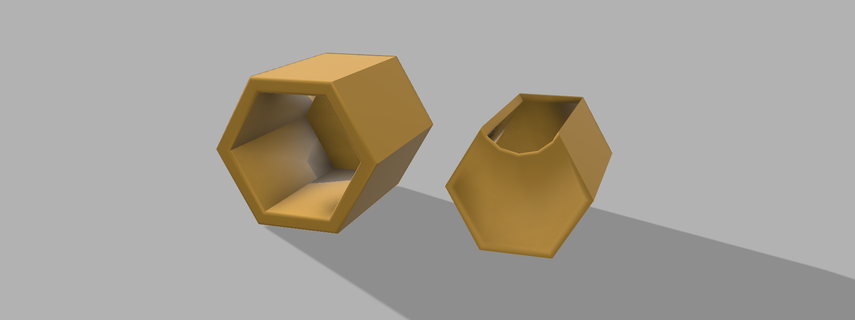 hexagonal espace rangement étagère tiroir alvéole hexagone 3d print model - Mito3D