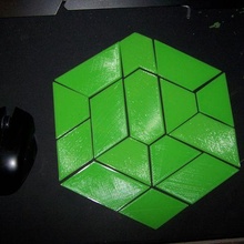 hexagonal tangram dolor cabeza creación of formas 3d print model - Mito3D