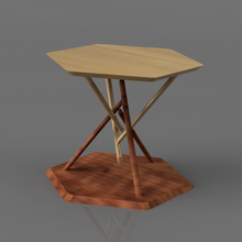 esagonale tensegrità tavolo arte esagono 3d print model - Mito3D