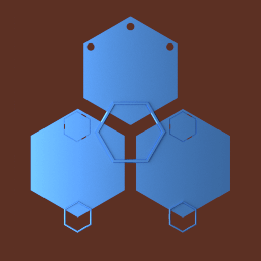 l'hexagone élément décoration objets 3d low poly hexagone l'élément 3D print model - Mito3D