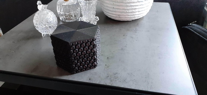 hexagonie unterstützt Container Box 3d print model - Mito3D