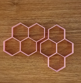 hexagones biscuit coupeur Accueil maison Coupe biscuits Masse fondant argile froid porcelaine joint timbre hexagone géométrique forme hexagonal 3d print model - Mito3D
