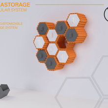 hexastorage - modulare hexagon-storage-system verschiedene bauen design minimalistisch bee anpassen Modul Fach hexagon hive Kunst Dekoration tools storage 3d print model - Mito3D