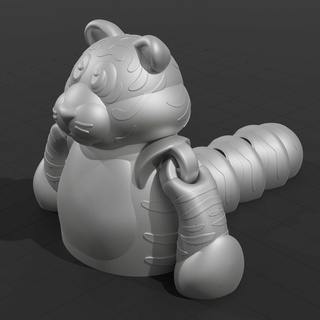 heyprints permanent tigre animal jouets art jouet faible poly impression endroit 3d print model - Mito3D