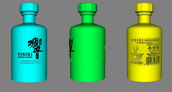 hibiki Whisky litofania lampada arte luce notturna led bottiglia 3d print model - Mito3D