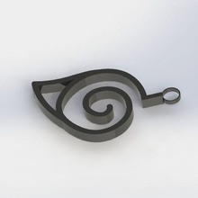 versteckt Blatt Symbol Schmuck Naruto Schlüsselbund Halskette Kunst cool Anime 3d print model - Mito3D