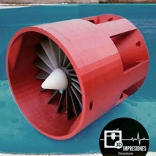 hidrogenerador 3d - hydraulic generator propeller turbine 3d print model - Mito3D