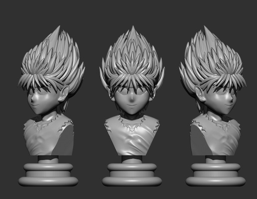 hiei fallimento yuyu hakusho arte vincent fantasma combattente 3d print model - Mito3D