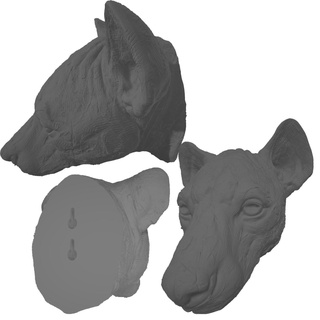 hyène mur pendaison ornement 3d print model - Mito3D