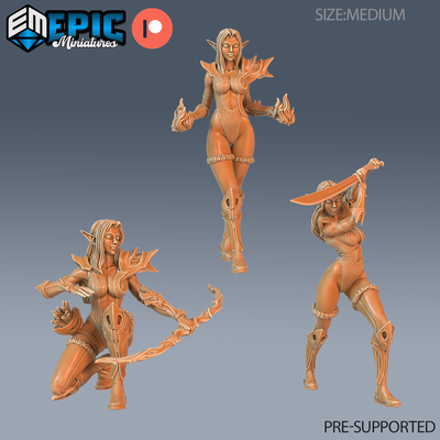 high elf set dnd miniature tabletop miniatures gaming monster 3d model rpg dndminis stl file game epic-miniatures dndminiatures 3dprint 3dminiature printedminis 3dprinting dungeon fantasy roleplaying dragon warrior undead pre-supported 3d print model - Mito3D
