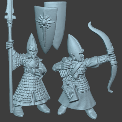 high elf spearman archer wargaming tabletop old world hammer oldhammer 28mm 32mm rogue 3d print model - Mito3D