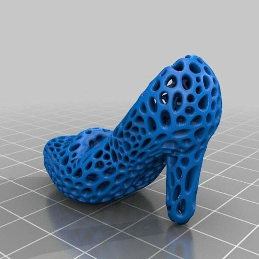 high heel shoe - voronoi style pump sculptures 3D print model - Mito3D