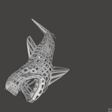 high-poly-Hai-Bewegung Kunst requin requte als grand dtail 3d print model - Mito3D