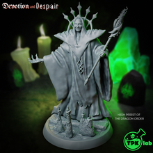 high priest dragon order game ttrpg rpg tabletop miniature miniatures d&d dnd dungeons dragons fantasy human cleric cultist evil acolyte 3d print model - Mito3D