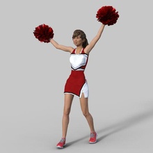 Schule Cheerleader 1 Frau Jugendliche Teen Mannschaft Mädchen sexy weiterführende 3d print model - Mito3D