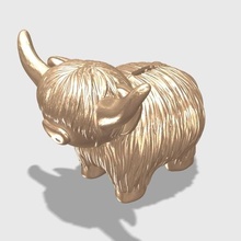 highland cow money bank art piggy 3d print model - Mito3D