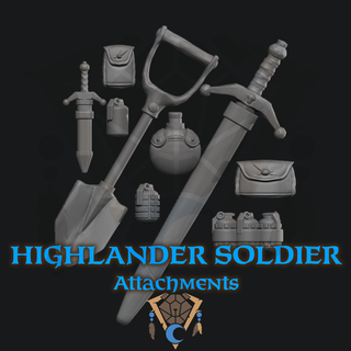 highlander soldiers - attachments cadian kilt balance space trooper killteam wargame scotland finreht drookian fenguard luggnum athonian bits custom 3d print model - Mito3D