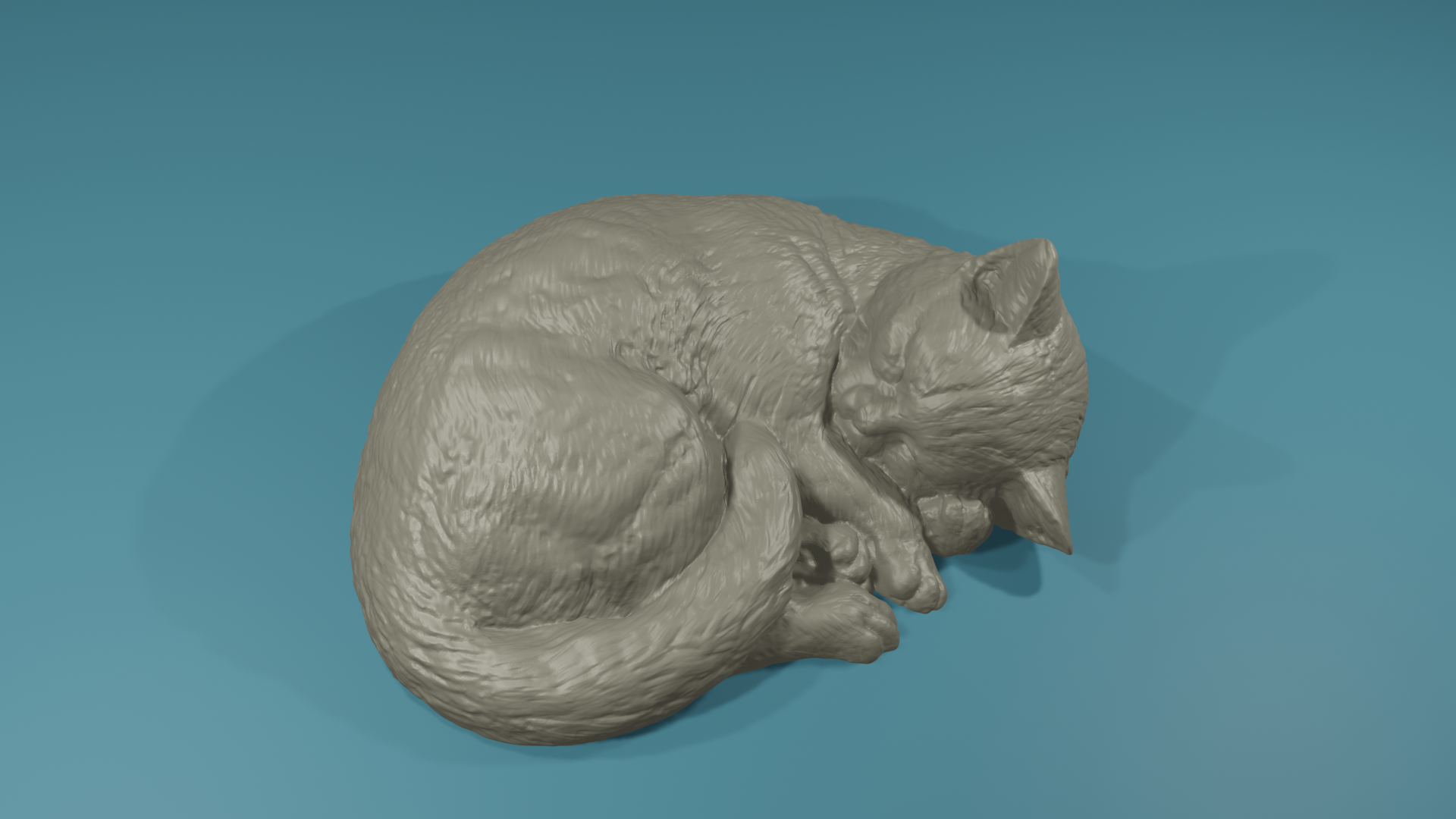 highpoly réaliste chat félin ferme animal art ranch compagnie amoureux chats train dormir 3D print model - Mito3D